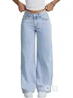 Women's Denim Stretchable High Waist Light Wash Baggy Jeans