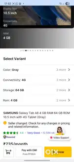 10.5 inch Samsung A8 tablet in almost new condition.