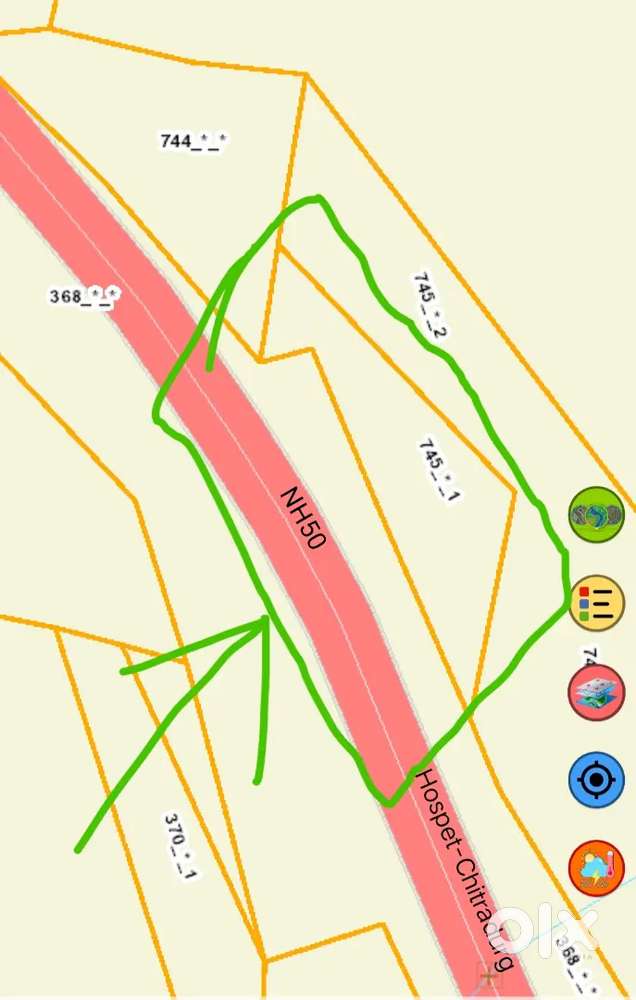 Commercial Land facing NH 50 Hospet to Chitradurga