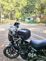 Royal Enfield Hunter 350 with all riding accessories and gears