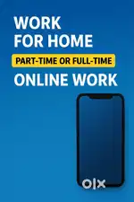 Work from home. Online work use mobile phone