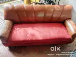 Used Leatherette 3 seater sofa - good condition + sofa cover