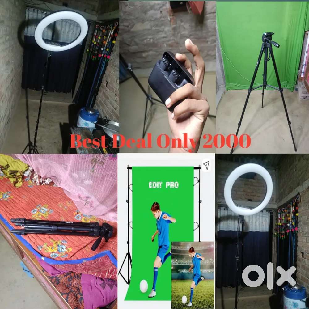 Digitek Tripod , Mic , Ring light and Stand, Green parda