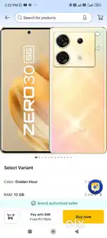 Infinix zero 30, 5G   12/256 (amoled)new seal pack