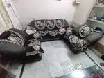 Sofa & Wooden Glass table