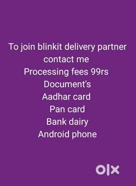 Join blinkit delivery partner and earn 5000 weekly