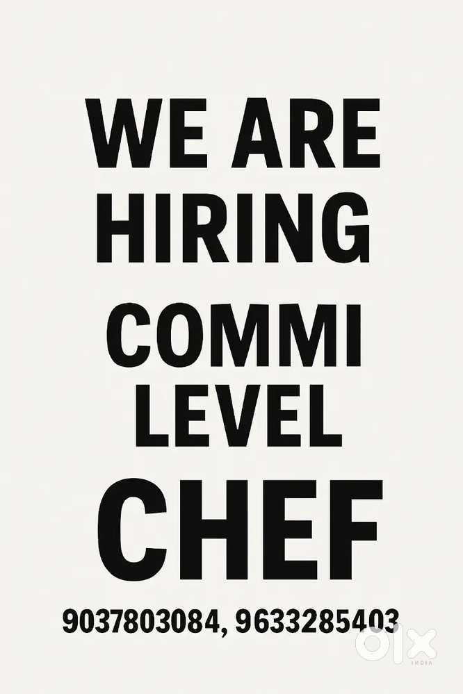 We are hiring commi level chef for our working healthy cafe restaurant