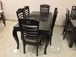 FULL BLACK BEG DINNER SET 6 CHAIRS AVAILABLE IN STARF FURNITURE