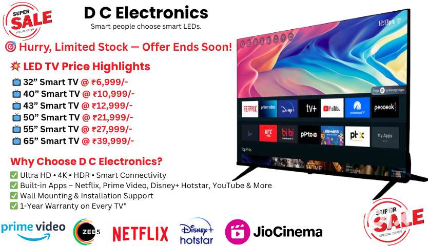 32” Smart LED TV @ ₹6,999 Only! – Full HD  Wi-Fi  OTT Apps