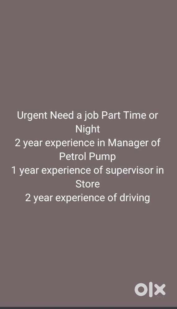 Urgent Need a part time job or Night Job