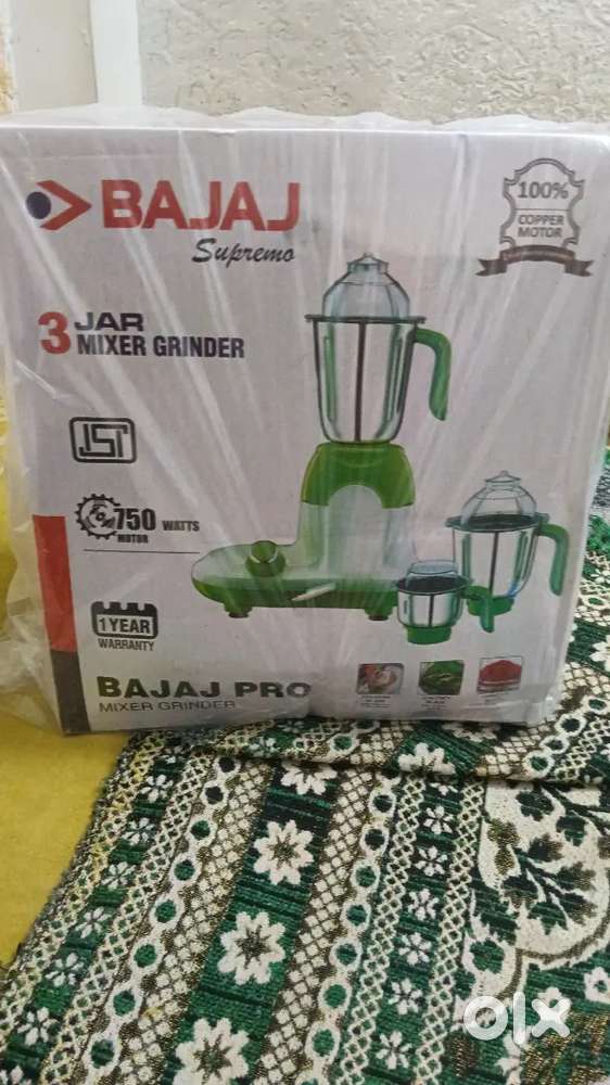 Bajaj supremo pro mixer grinder 750 watt 1 year warranty