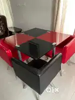 Glass Dining Table with 4 chairs