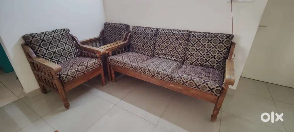 3+1+1 pure Teak wood sofa selling at very low price.
