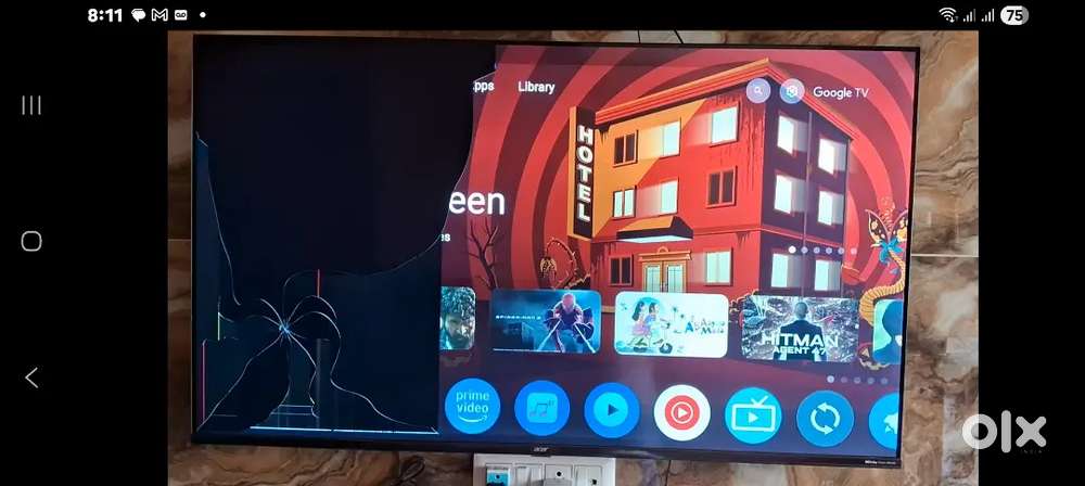 Acer 55 inch 4k led tv,just 2 year old,only  screen damage.