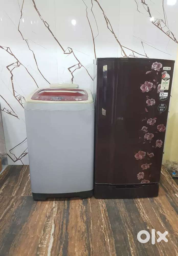 Samsung top fully automatic washing machine and refrigerator