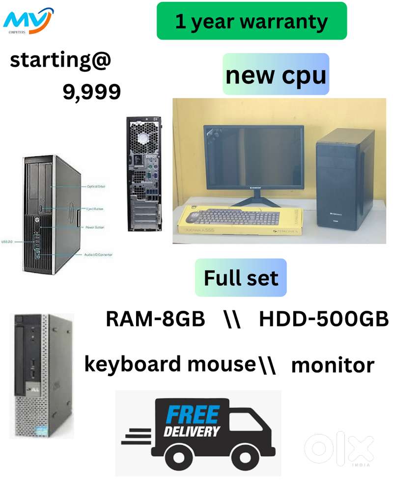 Ram - 8GB DDR3  Hard disk 500GB  Starting 9,999  Cash on home deliver
