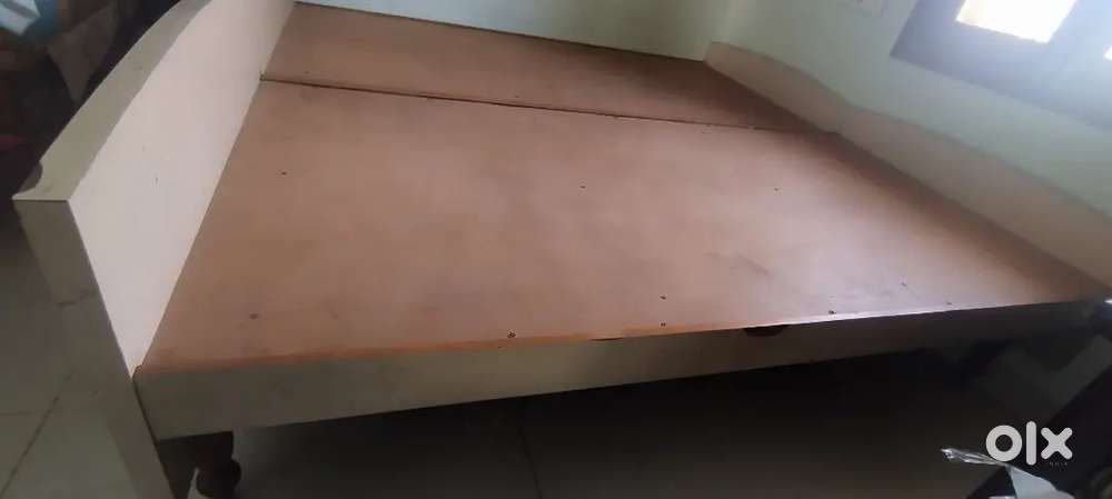Double single beds teak wood.