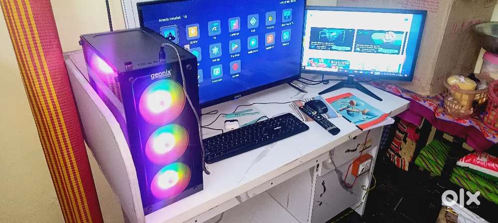 Full setup one moniter cpu 4 fans cabinet i5 4th generation hai 16 gb