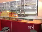 Counter and rack for shop