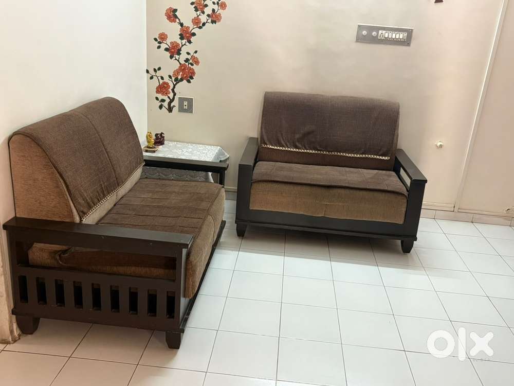 Wooden two seater sofa (2 sofas)