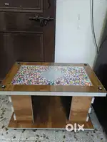 Tea table wood and glass