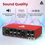 Audio Interface AI-04 2x2 Audio Array 48V Support, 24bit, Metal, Red