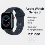 Apple Watch Series 8 | 45mm GPS | Midnight | Like New | Bangalore