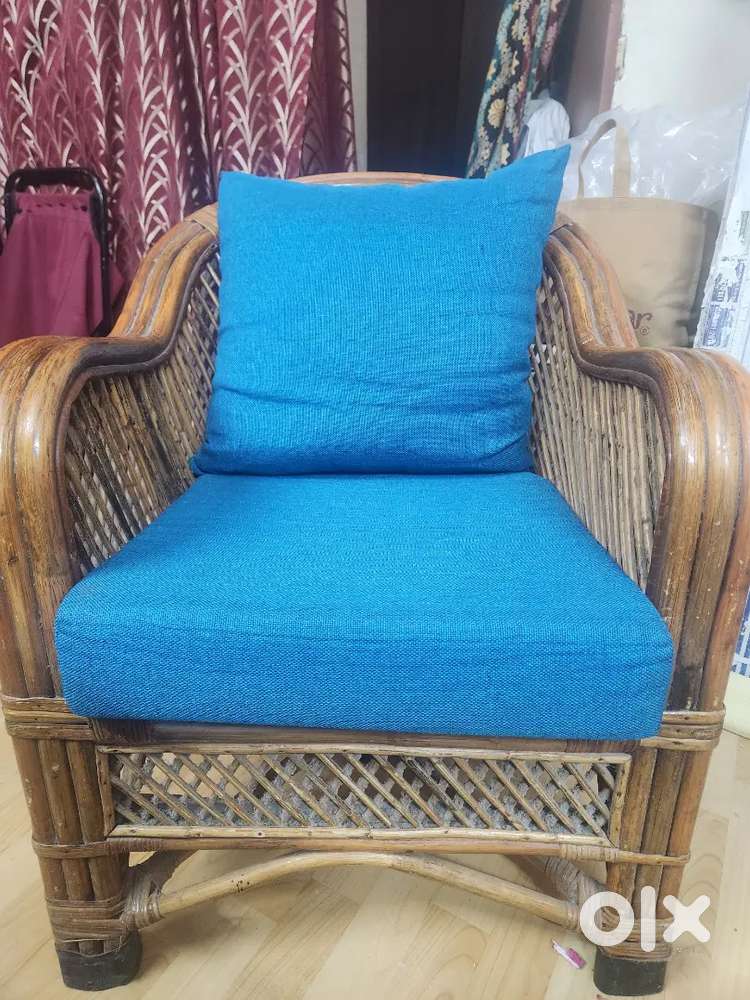 Cane Sofa Set with Glass center table