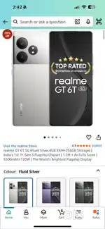 realme GT 6T 5G (Fluid Silver, 8GB RAM+256GB