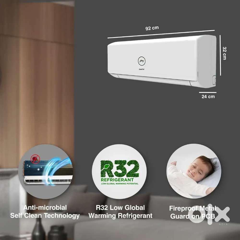 1.5 ton 3 star Non Inverter Split AC with warranty In 27990