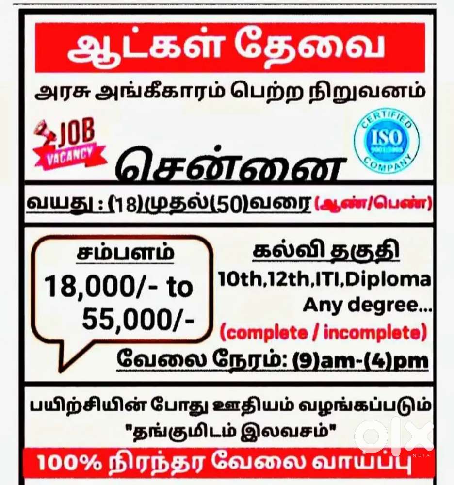 PERMANENT JOB VECANCY AVAILABLE