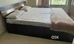 King size Bed with box storage and mattress and a 4 door wardrobe
