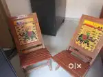 Rajasthani miniature painted elegant wooden chairs