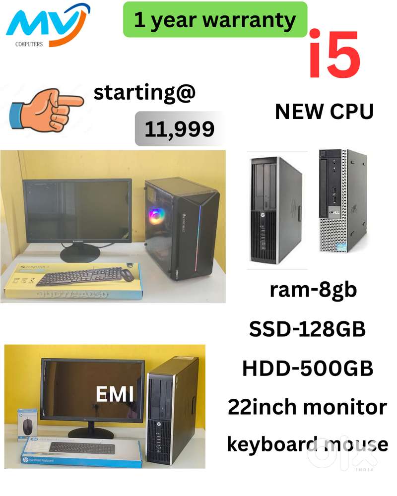 Cash on home delivery  Branded CPU - i5 Process  Ram - 8GB DDR3  SSD