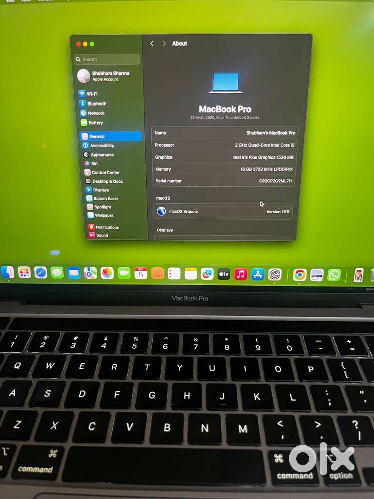 MacBook Pro 13-inch (2020) - Intel Core i5, 16GB RAM, 500GB SSD