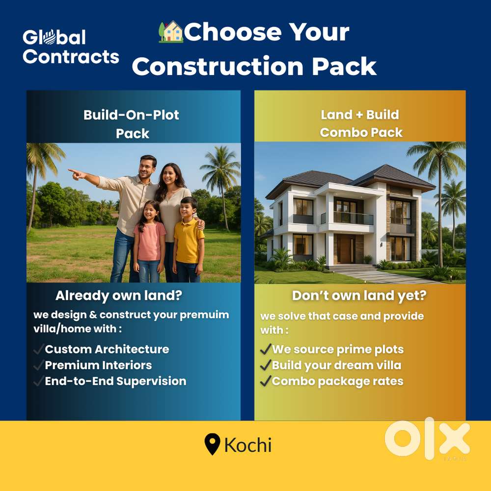 Build Your Dream Villa  Land + Build Combo or Build On-Plot Pack