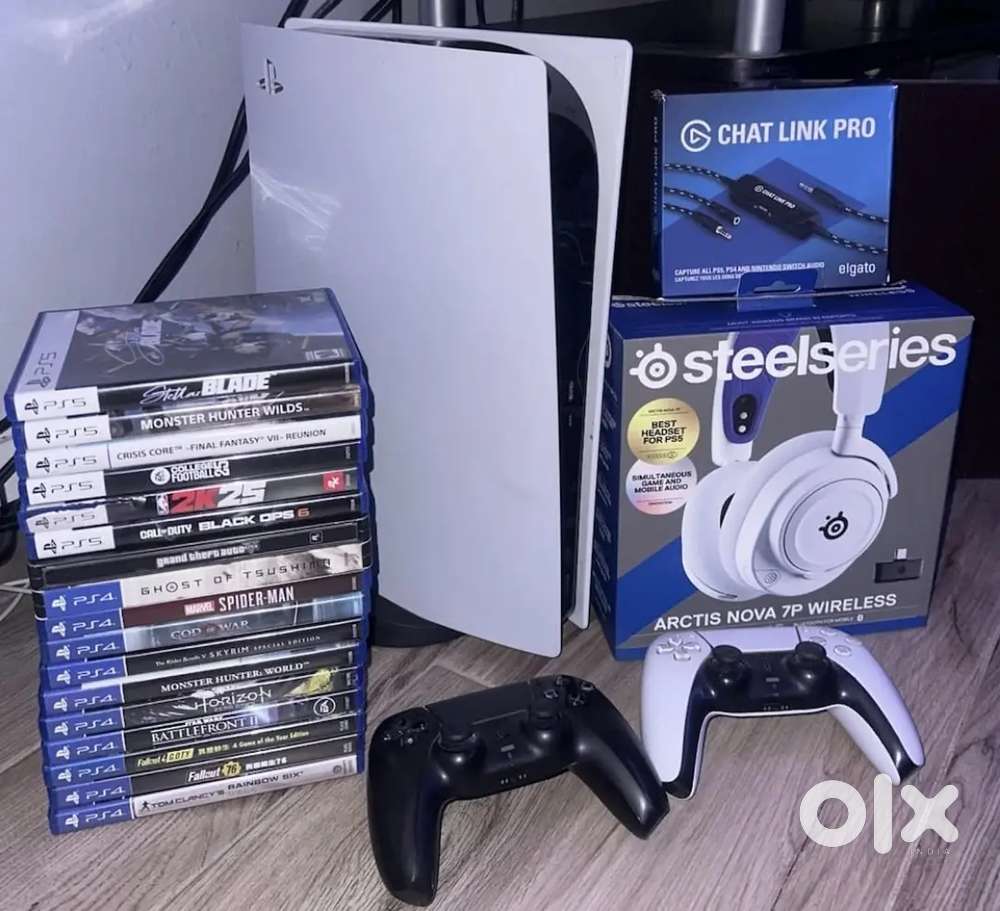 PS 5 Disc Edition Bundle + Stand + 17Games + Headset + 2Controllers