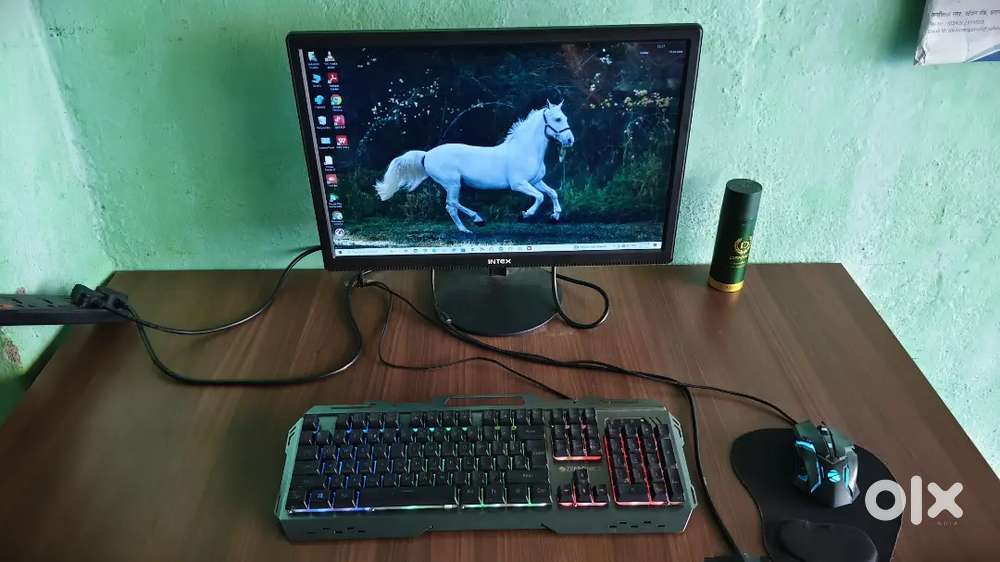 HP Desktop with Intex Monitor – 8GB RAM, 256GB SSD, Windows 10