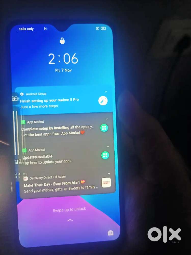 Realme 5 pro screen slightly cracked not orginal