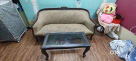 Wooden Antique Sofa and Tea Table