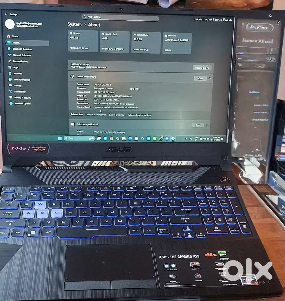 Aaus tuf A15 gaming laptop