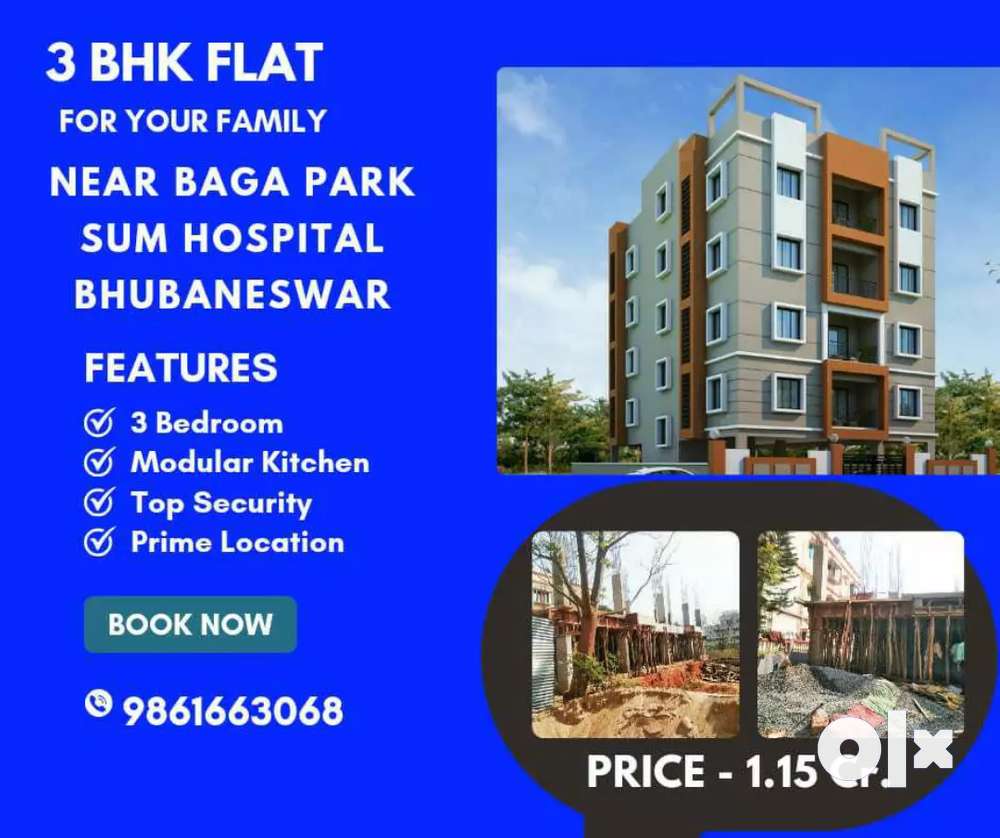 3 Bhk flats near Baga Park , Sum hospital , Bhubaneswar