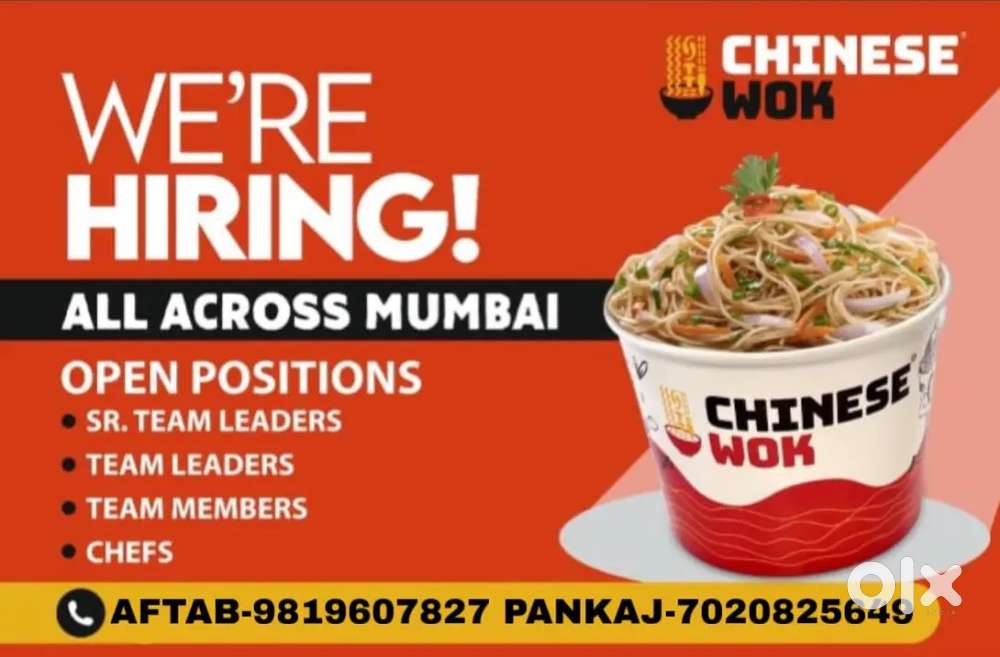 Vacancy for position team members, Team leaders, Chef and Housekeeper