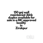 Good condition 3bhk duplex available for sale in Zirakpur