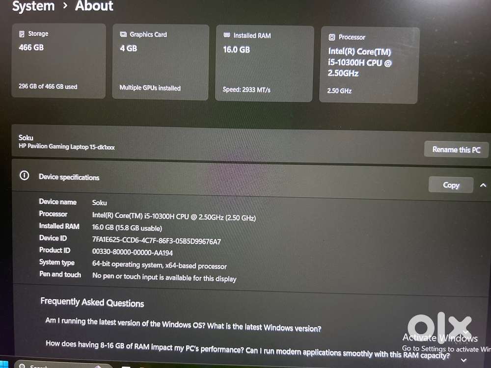 Selling Pavilion HP gaming Laptop