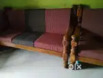 3rd Quality Teak-wood 3+2 seater sofa