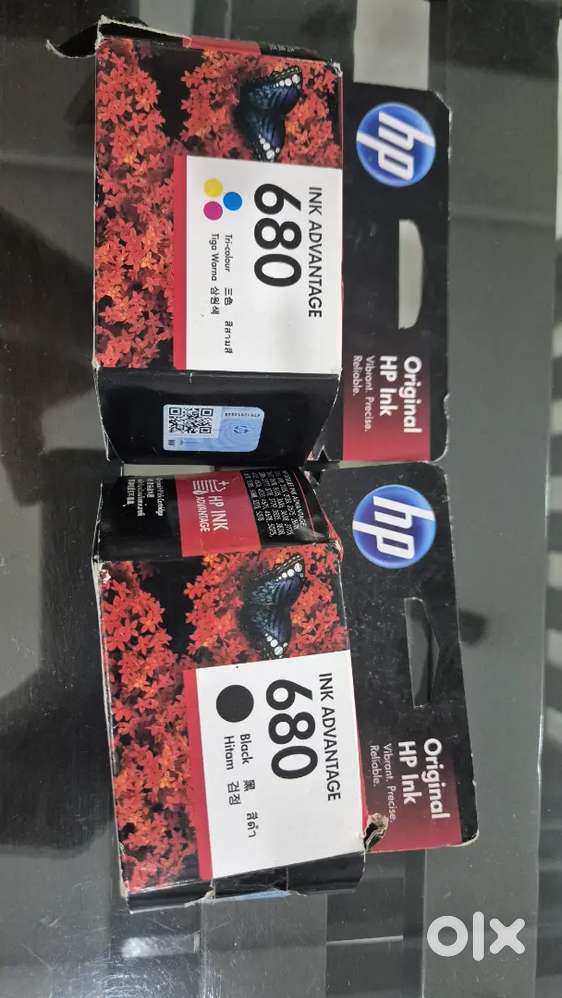 HP color and Black ink 680