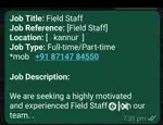 field staff vacancy female or male