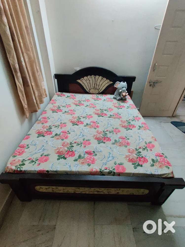 Wooden double bed frame