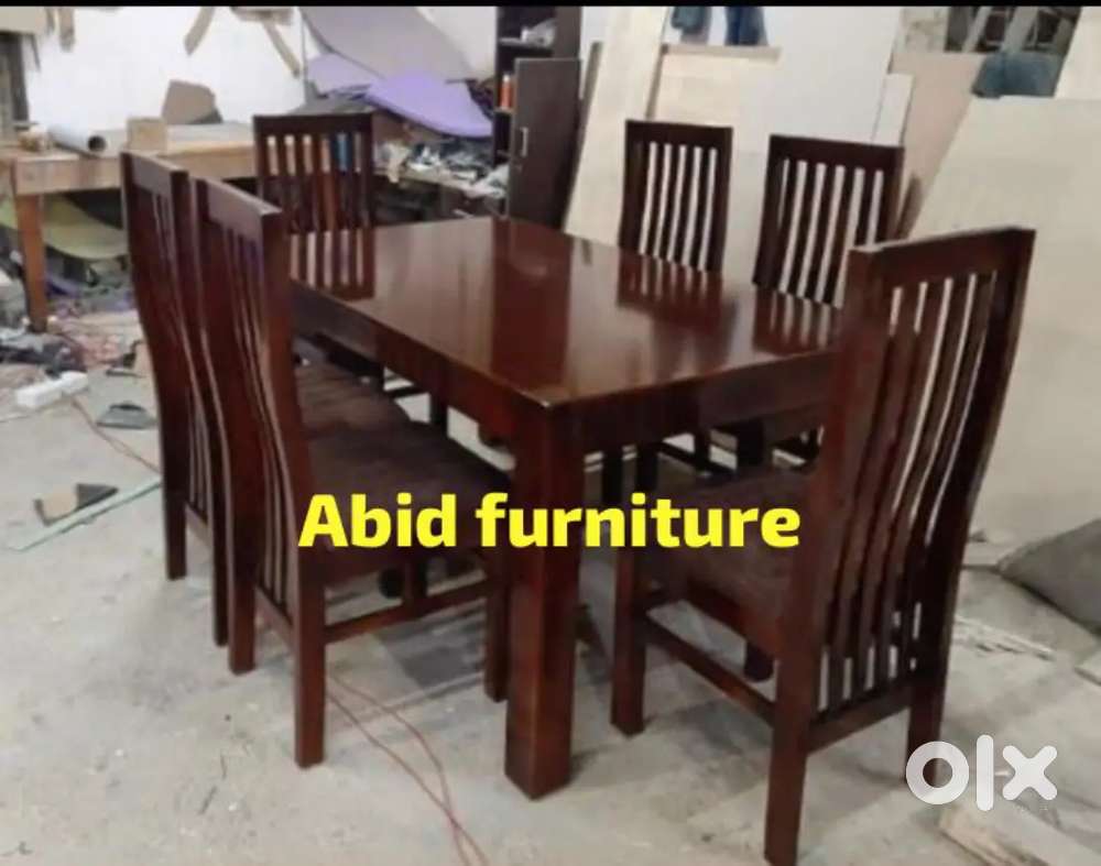 Top quality assam teak wood dining table 6 chairs  3 year warranty